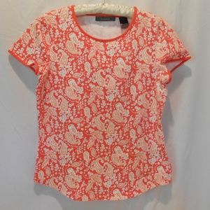 Liz Claiborne printed coral tee